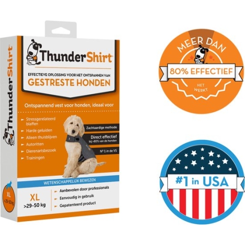 Thundershirt L - Nº1 Ontspannend vest voor gestreste honden - Direct rustgevend - Eenvoudig in gebruik - Zachte methode