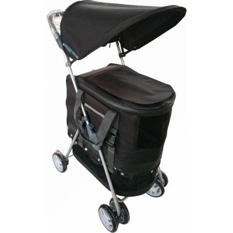 Topmast Hondenbuggy afneembare tas. Zwart. Geheel opvouwbaar