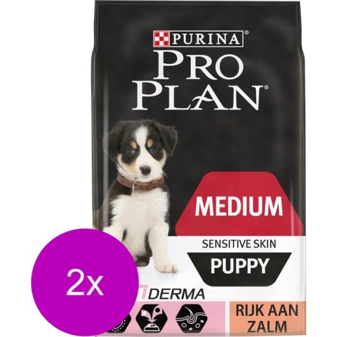 Pro Plan Dog Puppy Medium Breed Sensitive Zalm - Hondenvoer - 2 x 12 kg