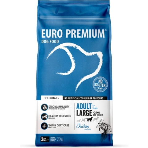 4x Euro-Premium Adult Large Kip - Rijst 3 kg