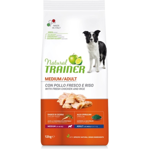 Natural trainer dog adult medium chicken / rice - 12 KG