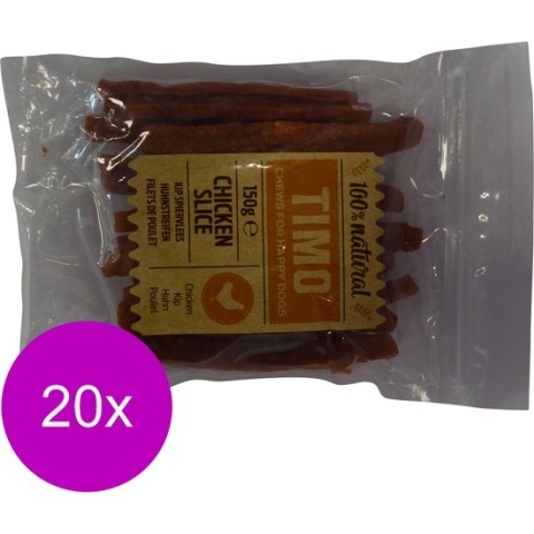 Timo Kip Spiervlees - Hondensnacks - 20 x Kip 150 g