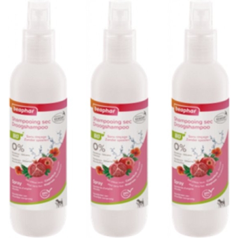 3x Beaphar Bio Droogshampoo voor hond en kat - Vachtverzorging - 200ml