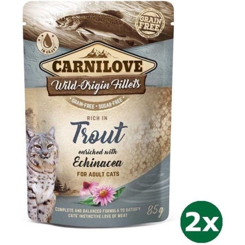 Carnilove pouch trout kattenvoer 2x 24x85 gr