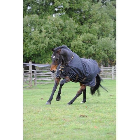 Bucas Deken Irish Turnout Light 50gr Pony Zwart-goud - 115/152