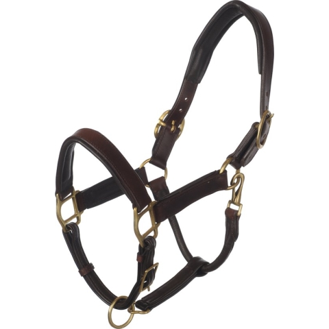 MHS Leren Halster Exclusive Full Bruin / Goud