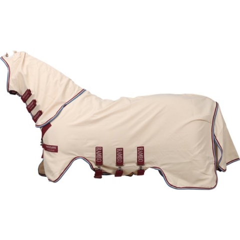 HorseWare Rambo Hoody - Sand/Cherry - Peach & Blue - Maat 90/137/4.6