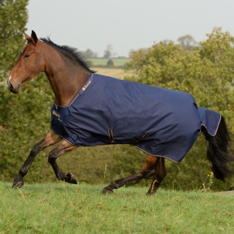 Bucas Deken Irish Turnout 50gr Donkerblauw-goud - 135/183