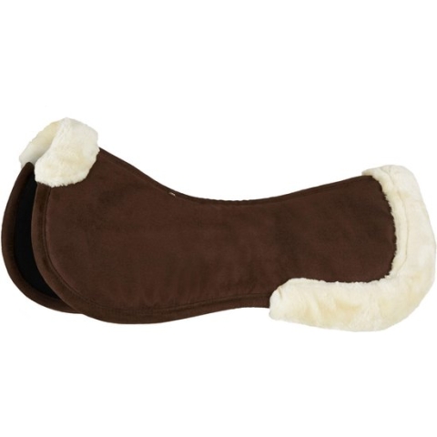 Horze zadelpad Memoryfoam met bontrand - bruin - pony