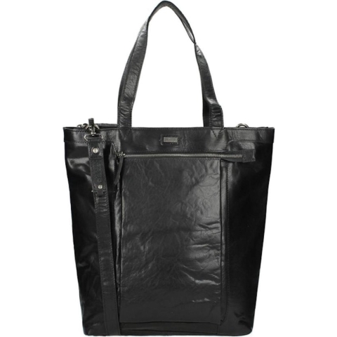 Leren tas - Casual Shopper - Bronco - zwart - Spikes & Sparrow