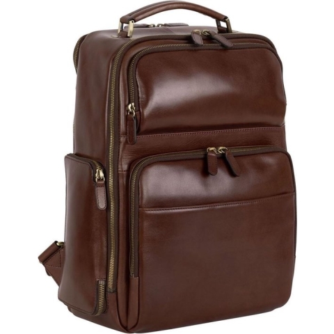 Leonhard Heyden Cambridge Business Backpack red brown