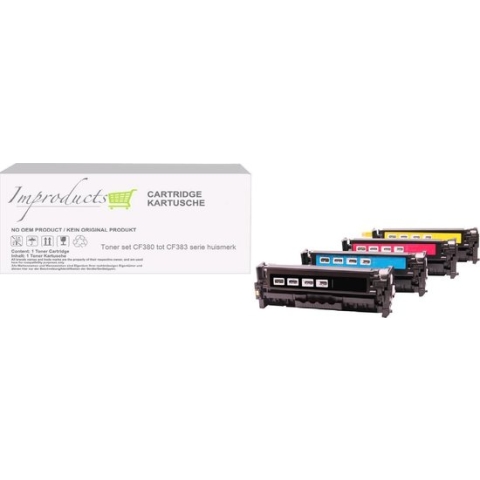 Improducts® Toner - Alternatief Hp 312A HP CF380X, CF381A, CF382A, CF383A multi pack
