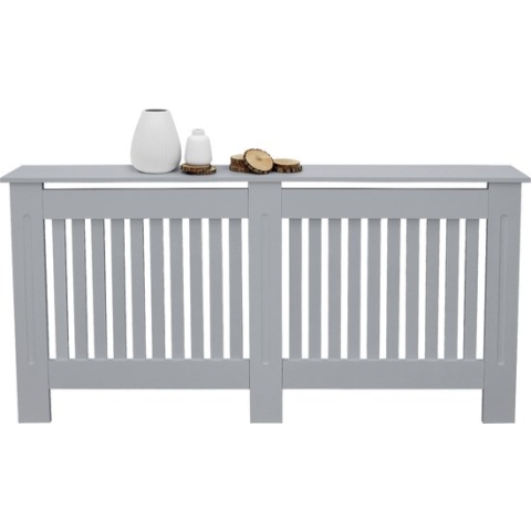 Radiator bekleding 152x19x82 cm grijs MDF