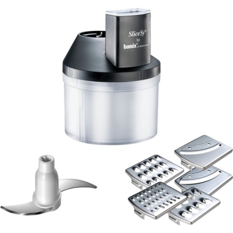 Bamix SliceSy elektrische rasp Zwart, Transparant