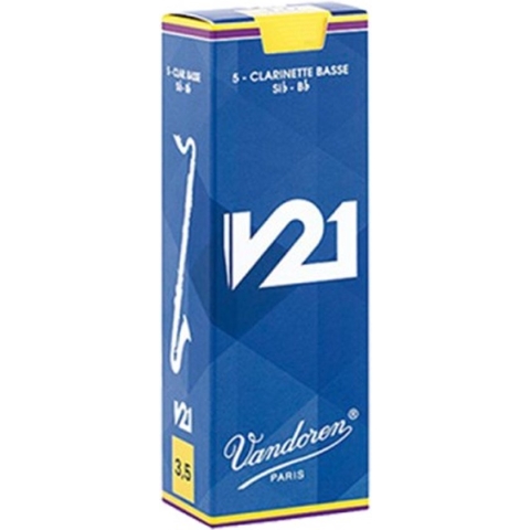 Vandoren Bas Klarinet V21 Rieten - 5 Stuks Verpakking - Dikte 3.0