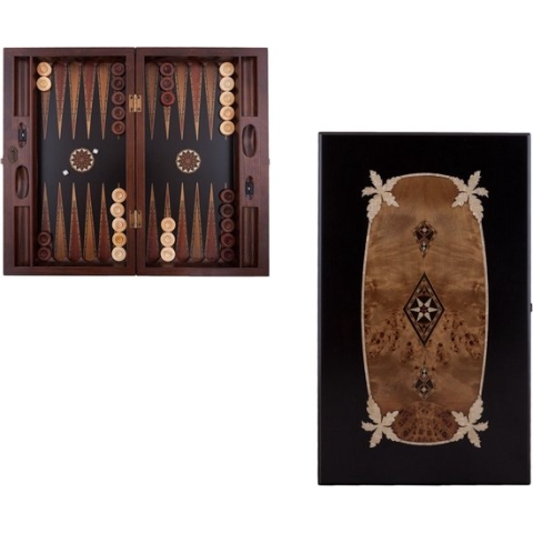 Backgammon - Tavla - Handgemaakt - Hout - Luxe uitgave - 52 x 30 x 7,5 cm