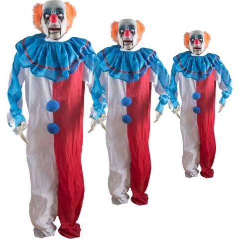 Halloween Bewegende horrorclown pop 180 cm met licht en geluid
