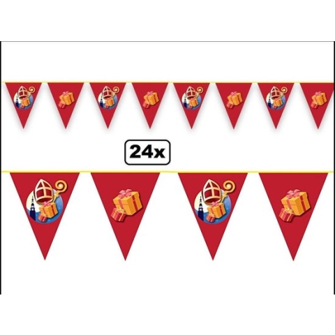 24x Vlaggenlijn Sinterklaas kado 10 meter