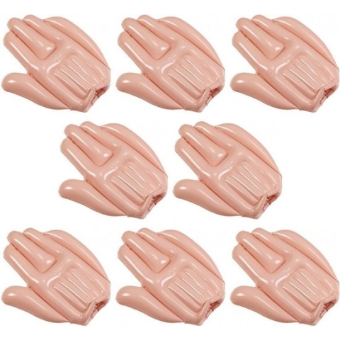 8x Opblaasbare zwaai handen van 50 cm - grote nep handen