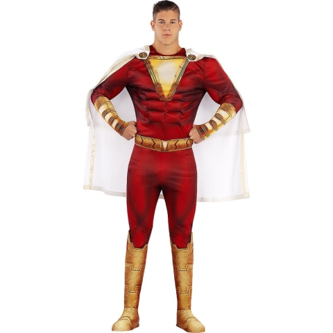 FUNIDELIA Shazam kostuum voor mannen Superhelden - Maat: S - Rood