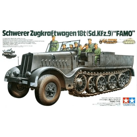 1:35 Tamiya 35239 German SdKfz.9 Famo 18to Halftrack w/8 Figures Plastic Modelbouwpakket