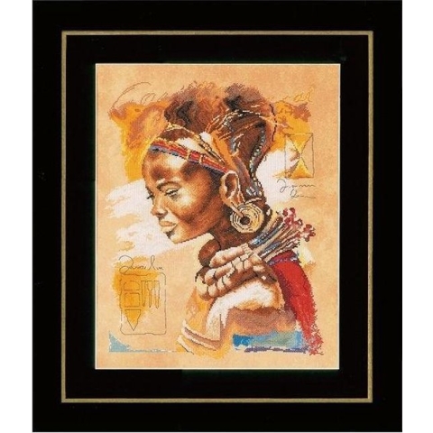 Lanarte Telpakket  borduurpakket African woman  PN-0008009