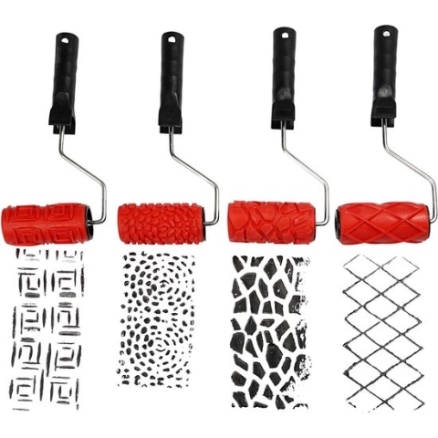 Patroonroller, b: 10 cm, 4 assorti