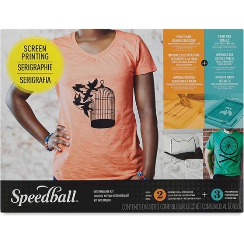 Speedball Screen Printing Intermediate Kit - Hobbypakket - complete zeefdruk kit voor textiel - 12 stuks