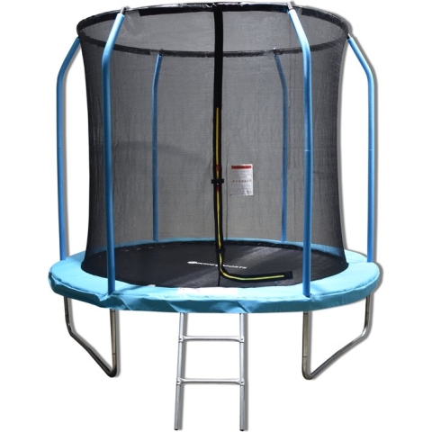 Trampoline - 244 cm - met veiligheidsnet & ladder - blauw - tot 150 kg belasting