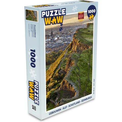 Puzzel Gebouwen - Klif - Schotland - Edinburgh - Legpuzzel - Puzzel 1000 stukjes volwassenen