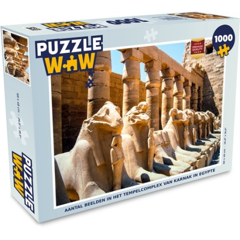 Puzzel Aantal beelden in het tempelcomplex van Karnak in Egypte - Legpuzzel - Puzzel 1000 stukjes volwassenen