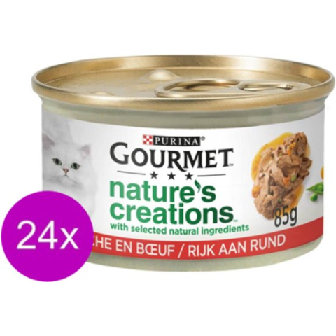 24x Gourmet Naturals - Rund in Blik - Kattenvoer - 85g