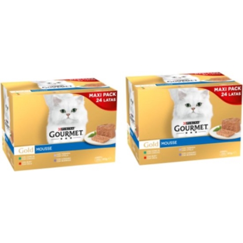 2x Gourmet Gold - Mousse Rund Multipack - Kattenvoer - 24x85g