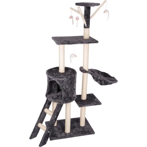 maxxpro Kattenmeubel - 140 x 50 x 35 CM - MDF/ Sisal/ Pluche - Donkergrijs