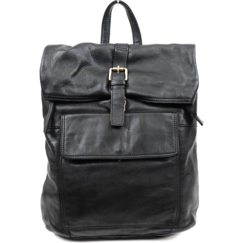Bear Design Rina Leren Rolltop Laptoprugzak - 14 inch - Zwart