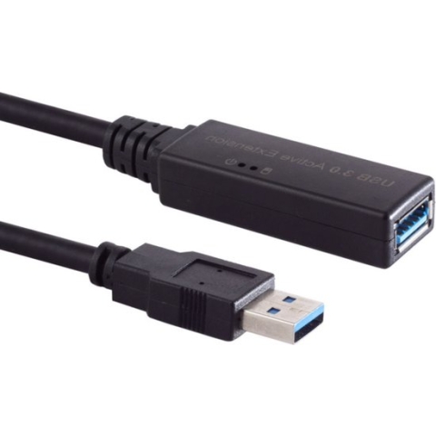 Actieve USB naar USB verlengkabel - voeding via Micro USB - USB3.0 - tot 0,9A - 15 meter