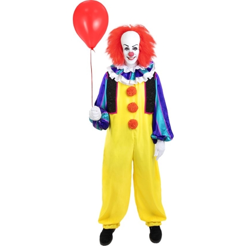 FUNIDELIA Pennywise kostuum– IT voor mannen Pennywise - Maat: M - Geel