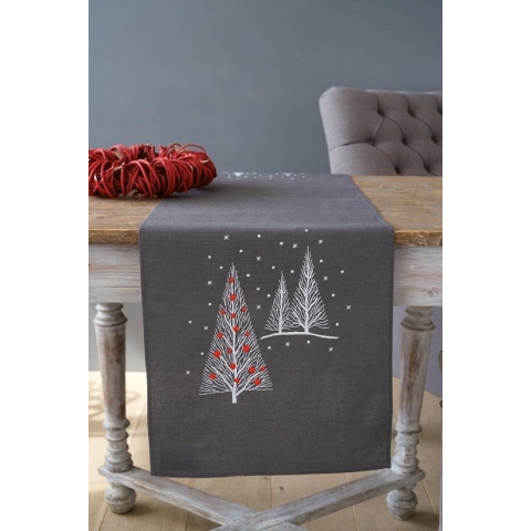Vervaco Tafelloper Kerstbomen borduren (pakket) PN-0158415