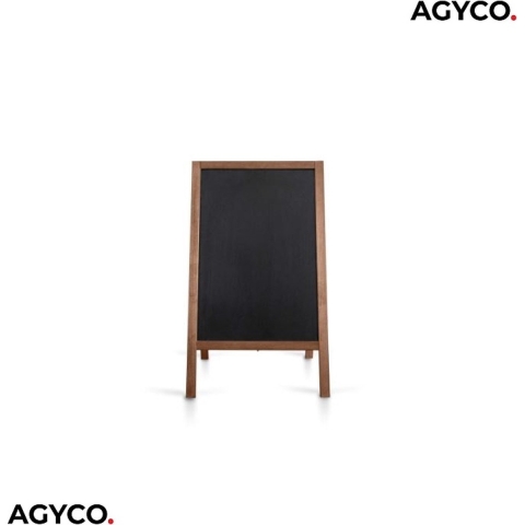 Stoepbord bruin (hout) - Model S - 90x51cm -  dubbelzijdig en afwasbaar
