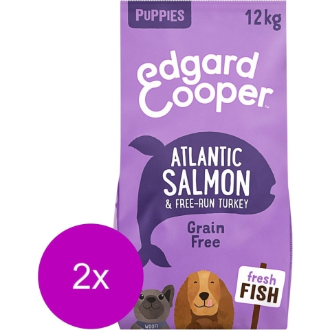 Edgard&Cooper Puppy Graanvrij Zalm&Kalkoen - Hondenvoer - 2 x 12 kg