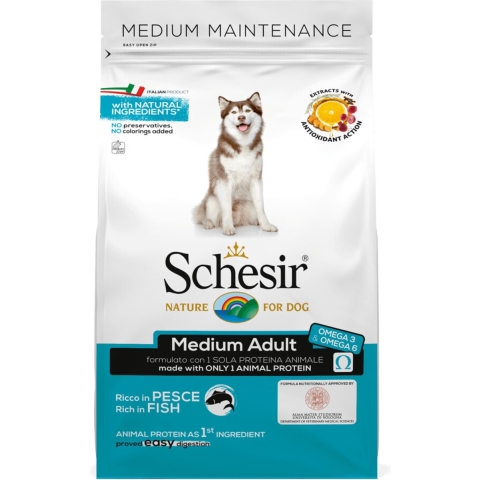 Schesir Hond Dry Maintenance Medium Vis - 5 x 3 kg - Voordeelverpakking