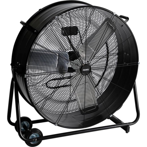 Perel Vloerventilator - Drum - Metaal - Ø 75 Cm - Zwart