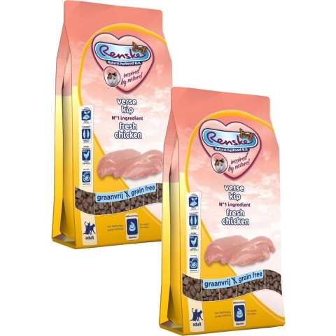 Renske Kat Adult Verse Kip - Kattenvoer - 2 x 6 kg