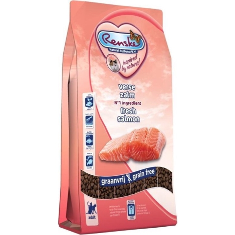8x Renske Super Premium Droog Kat Adult Zalm 400 gr
