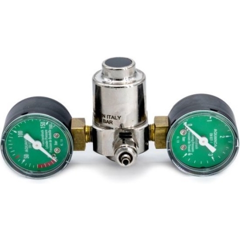 Aqua-Noa CO2 drukregelaar Basic E2 - Met 2 Manometers voor Flesdruk en Werkdruk - Voor CO2 wegwerpflessen