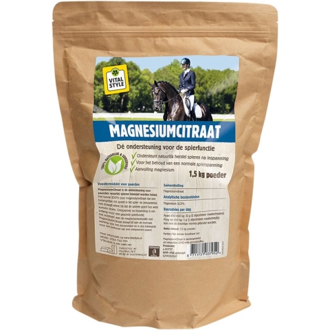VITALstyle Magnesiumcitraat - Paarden Supplementen - 1,5 kg