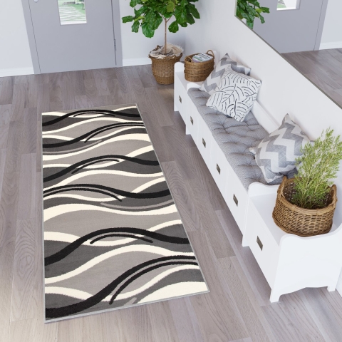 Tapiso Dream Loper Tapijt Grijs Gangloper Vloerkleed Maat-  90x1300