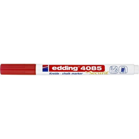 Krijtstift edding by Securit 4085 rond 1-2mm rood - 10 stuks