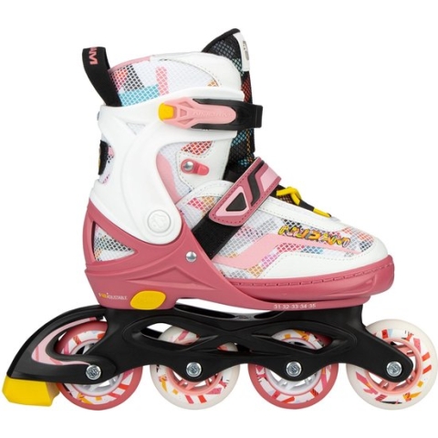 Nijdam Inline Skates Verstelbaar - 38-42 - Fruity Fro-yo - Roze/Wit