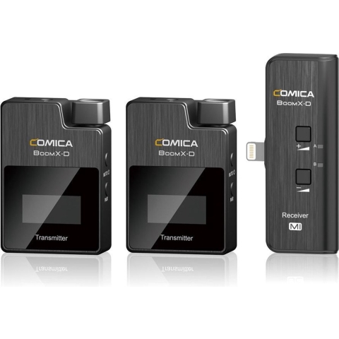 Comica BoomX-D MI2 draadloze microfoon-set met 2 zenders en Lightning-ontvanger voor iPhone